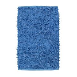 Thedecofactory Tappeto 60 x 90 Shaggy, Cotone, Blu, 90 x 60 x 1,5 cm