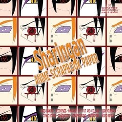 Sharingan Scrapbook Paper (20 double-sided sheets of a single design): Anime Themed and Decorative Pattern for Cut Out and Collage Craft Projects, inc. Origami & Comic Book Making