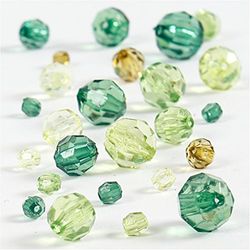 Creativ Company 618811 40-delige facetkralenmix, groene harmonie