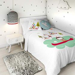 Haciendo El Indie - Copripiumino in Cotone, per Letto da 90 cm, Colore: Bianco