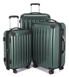 HAUPTSTADTKOFFER - Alex - Ensemble de 3 Valises Rigides Vert forêt Brillant, TSA, (S, M & L), 235 litres