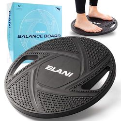 ELANI Premium balansbord en fitnessband, sportoefeningen, robuuste, antislip full-body trainer | Balansbord als veelzijdige balanstrainer | wiebelplank voor het verhogen van balans en fitness