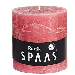 Spaas Rustic Unscented Pillar Candle de 100/100 mm, ± 75 horas - Rose Blush vela de perfume horas, cor rosa blush, cera de parafina, D 100 mm x H 100 mm, 689