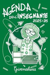 AGENDA DELL'INSEGNANTE 2025/2026: Planner GIORNALIERO IN BIANCO E NERO per Docenti della Scuola Primaria