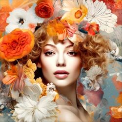 Pro-Art Quadro in vetro Flowers On Her Head, 30 x 30 cm