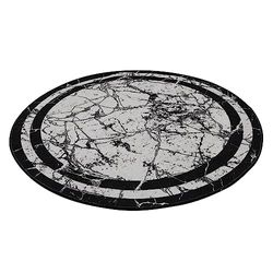 Alfombra de baño negra con print blanco y negro