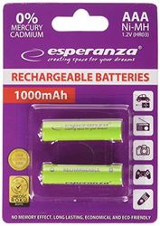 Esperanza EZA101G - 5901299923115 - EZA101G oplaadbare batterijen Ni-MH AAA 1000 mAh 2 stuks. - Groen.