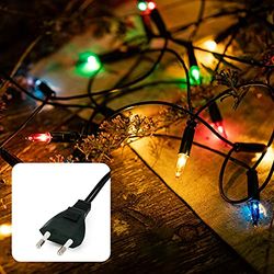 Hellum luzes de natal cores, 100 luzes piselho, luz de fadas interior, iluminação natalícia, luz multicolorida, comprimento iluminado 14,85 m, cabo verde