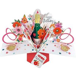 Tarjeta de felicitación de cumpleaños Prosecco emergente original Second Nature 3D Pop Up Cards