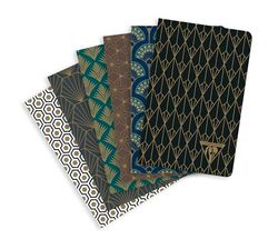 Neo Deco "Collezione Autunno-Inverno" taccuino con cuciture tessuto 9x14cm 96p a righe 6 motivi Assortiti carta avorio 90g - confezione da 6