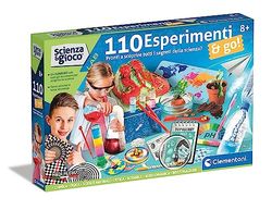 Clementoni Lab-110 Experimenten & Go-spel 8 jaar, wetenschappelijk laboratorium, experimenten voor kinderen van de chemie, natuurkunde, botanieën, Made in Italy, kleur Italiaans, 19361