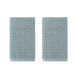 Tommy Bahama Eddie Bauer – Lot de 2 essuie-Mains en Coton très absorbants, résistants à la décoloration et à la décoloration (Turquoise du Pacifique Nord)