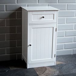 Bath Vida Priano - Armário de casa de banho com 1 porta e 1 gaveta, cor branca