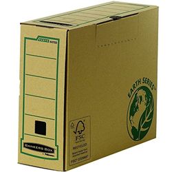 Bankers Box by Fellowes Earth Archiefopbergdoos, A4, insteekdeksel om te sluiten, van gerecycled en FSC-gecertificeerd papier, 20 stuks