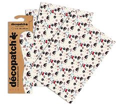 Decopatch C763O - 1 busta da 3 fogli di carta stampata 30x40 cm, Allover tatoo