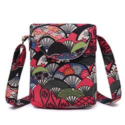 OPQRSTU Bolso de hombro de lona retro de tamaño pequeño para mujer, estilo hippie, bohemio, bolso cruzado, Rojo -, Small