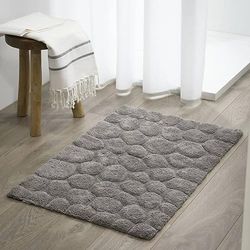 Sealskin Pebbles Bath Mat, Cotton, Grey, 60 x 1.5 x 90 cm