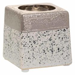 Porta velas de ceramica plata