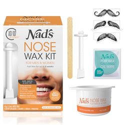 Nad's Nose Waxing Kit for Men and Women, Nose Hair Removal, Hypoallergenic, 45g