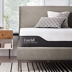 LUCID Materasso Hybrid, Alto 25cm – Memory foam & molle insacchettate – Con carbone di bambù e aloe vera – Traspirante – Rigidità media – Singolo 90x200 cm