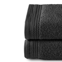 Top Towel - Premium - Grandes Serviettes de Bain - Serviettes de Bain - 2 essuie-Mains - 50 x 100 cm - 100% Coton - 600 grammes - Noir