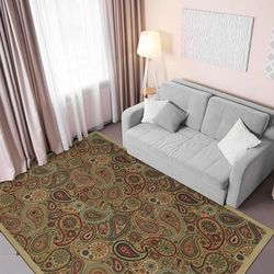 Ottomanson Tappeto dal design contemporaneo con motivo cachemire, collezione Ottohome, fondo in gomma, 150 cm x 200 cm, colore: Beige