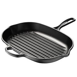 Le Creuset Sartén skillet oval grill de hierro fundido, 32 cm, Apto para todas las fuentes de calor, incluso inducción, Negro Mate, 20194320000422