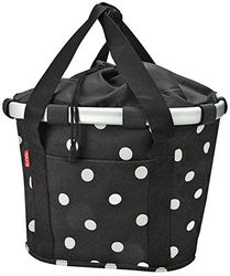 KlickFix Fietsmand voor dames, Black Dots, 35 x 28 cm, 26 cm EU