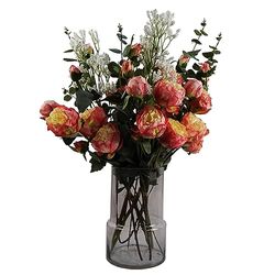 Leaf Design Artificial Flower Display with Vase