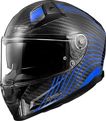 LS2 Full Face Motorcycle Helmet. Vector II Carbon Road Touring Motorbike Lid. FF811. ECE22.06 - FLUX - BLUE - (XL) 61-62CM