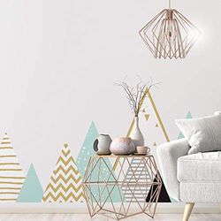 Pegatinas de pared para niños – Decoración de habitación infantil – Pegatinas de pared infantil – Adhesivo de pared gigante de montaña escandinava – 80 x 135 cm