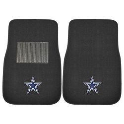 FANMATS 10316 NFL - Dallas Cowboys 2-pc Embroidered Car Mat Set for Front Seats | Black | 17"x25.5" | Star Primary Logo