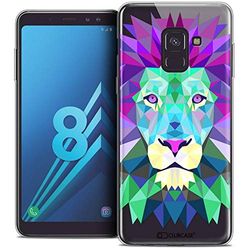 Caseink fodral för Samsung Galaxy A8 (2018) A530 (5.6) fodral [Crystal Gel HD Polygon Series Animal - mjuk - ultratunn - tryckt i Frankrike] lejon