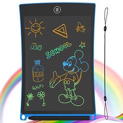 GUYUCOM Tableta de dibujo infantil con pantalla LCD de 8.5 pulgadas y tableta mágica para niños con líneas coloridas y brillantes, excelentes regalos para niños de 3, 4, 5, 6 y 7 años (azul)