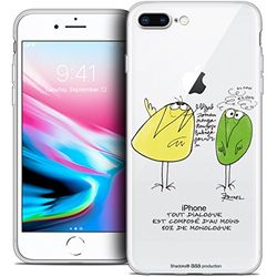 Caseink - Beschermhoes voor Apple iPhone 7 Plus (5.5) [Licence Official Collector Les Shadoks® Design Le Dialogue - Flexibel - Ultra Thin - Gedrukt in Frankrijk]