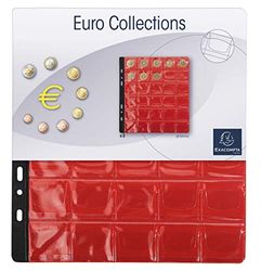 Exacompta 96003E Zestaw 3 koszulek do albumu na monety - 30 miejsc o średnicy 30 mm - 24,5x25 cm - kolor: krystaliczny