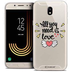 Caseink fodral för Samsung Galaxy J7 2017 J730 (5,5) fodral [Crystal Gel HD mönster kollektion kärlek alla hjärtans dag design All U Need is - mjuk - ultratunn - tryckt i Frankrike]