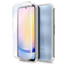 Cool 3D siliconen beschermhoes voor Samsung A256 Galaxy A25 5G (transparante voorkant + achterkant)