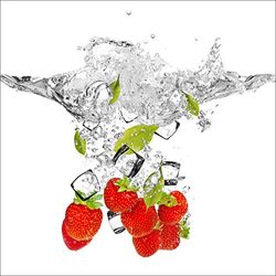 PRO ART PICTURE Address GLA1422D Fresh Strawberries Multi-Coloured Glass Art 20 x 20 x 1/2 "