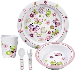 BRUNNER Butterfly Kids Girl 3+ Ensemble de Vaisselle pour Enfant