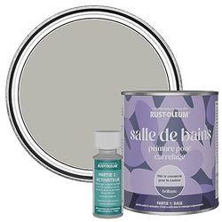 Rust-Oleum Peinture Grise Résistante à l'eau pour Carrelage de Salle de Bain, Finition Brillante - Grey Tree 750ml