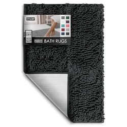 Hearth & Harbor Bathroom Rugs, Chenille Bath Mat - Machine Washable Bath Mats for Bathroom Non-Slip Backing Rubber, Quick Dry Bathroom Mat, Small Beige