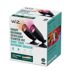 WiZ Utomhus Ground Spotlights Startkit (WiZ Color), Svart - Smart LED belysning (WiFi och Bluetooth), 12V, 2700-6500 Kelvin, Dimbar i kallvitt till varmvitt, IP65