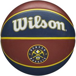 Wilson Mini Pallone da Basket NBA TEAM RETRO BSKT MINI, Utilizzo Outdoor, Gomma, Misura Mini, Bianco/Blu (Brooklyn Nets)