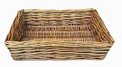 Small Antique Wash Straight Sided Wicker Tray
