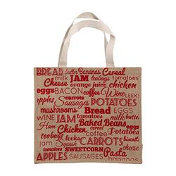 Premier Housewares Reusable Shopping Bag, Cotton, Hesian - Food Stuff