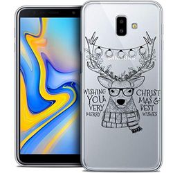 Caseink fodral för Samsung Galaxy J6 Plus J6+ (6.4) fodral [kristallgel HD mönster jul 2017 design hipster hjort - mjuk - ultratunn - tryckt i Frankrike]