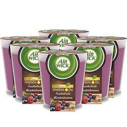 Air Wick Lot de 6 bougies parfumées Framboise et cranberry