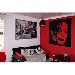 Tatoutex Stickers Portrait de Michael Jackson - Orange, L 100cm x H 100cm