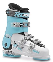 Roces Chaussures de Ski pour Enfant, Taille Ajustable Blanc White-Lightblu-Black 36/40